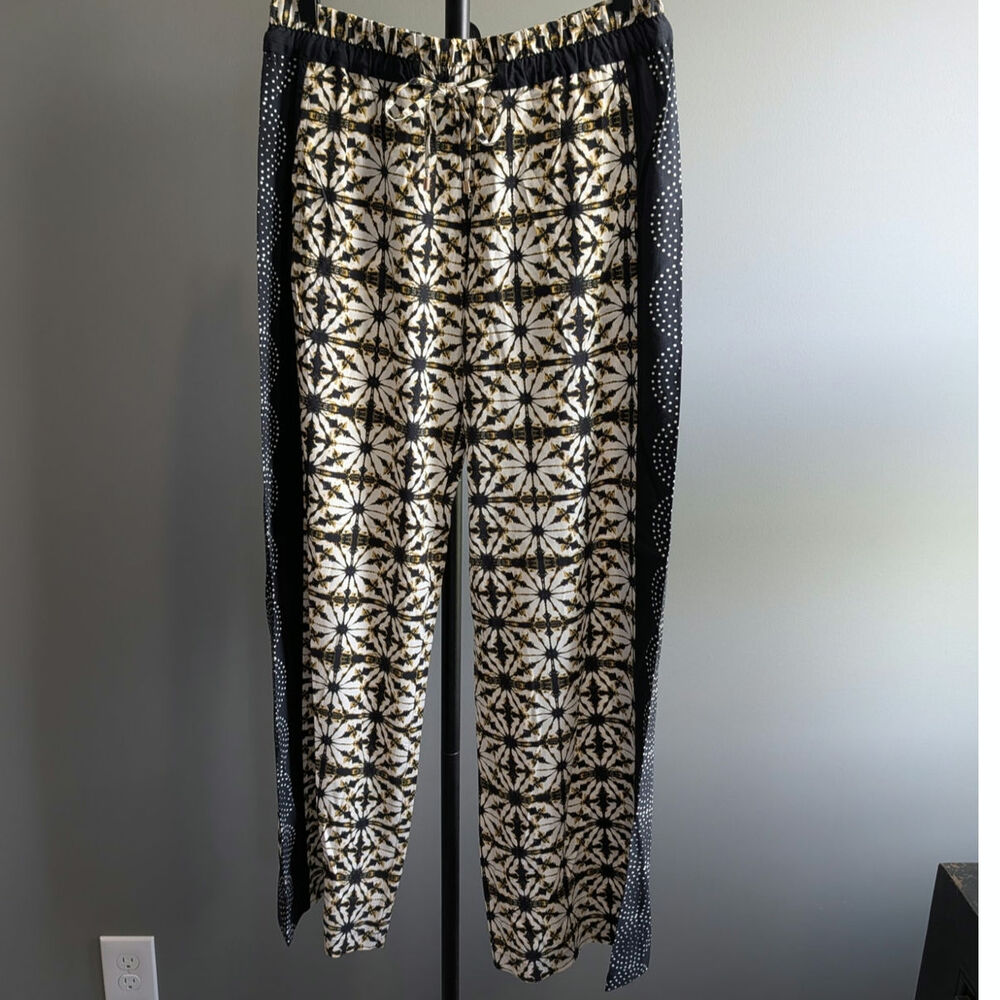 Soft Surroundings Canna Batlik Printed Wide-Leg Palazzo Pants Size Medium - Picture 2 of 7